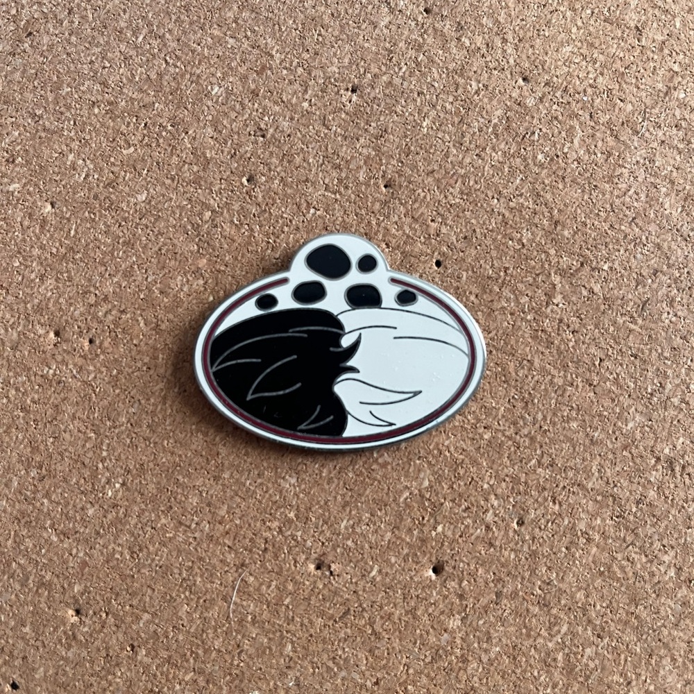 Black and White Enamel Pin